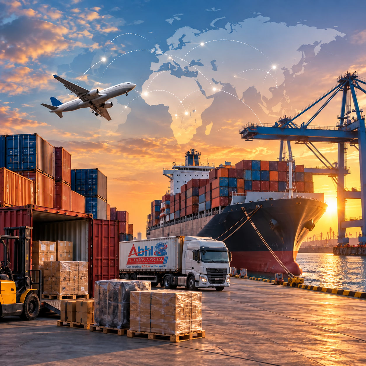 Abhi TransAfrica Logistics and Traders provides comprehensive freight forwarding services, including air freight and sea freight solutions for global shipping.
